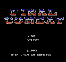 Final Combat Title Screen